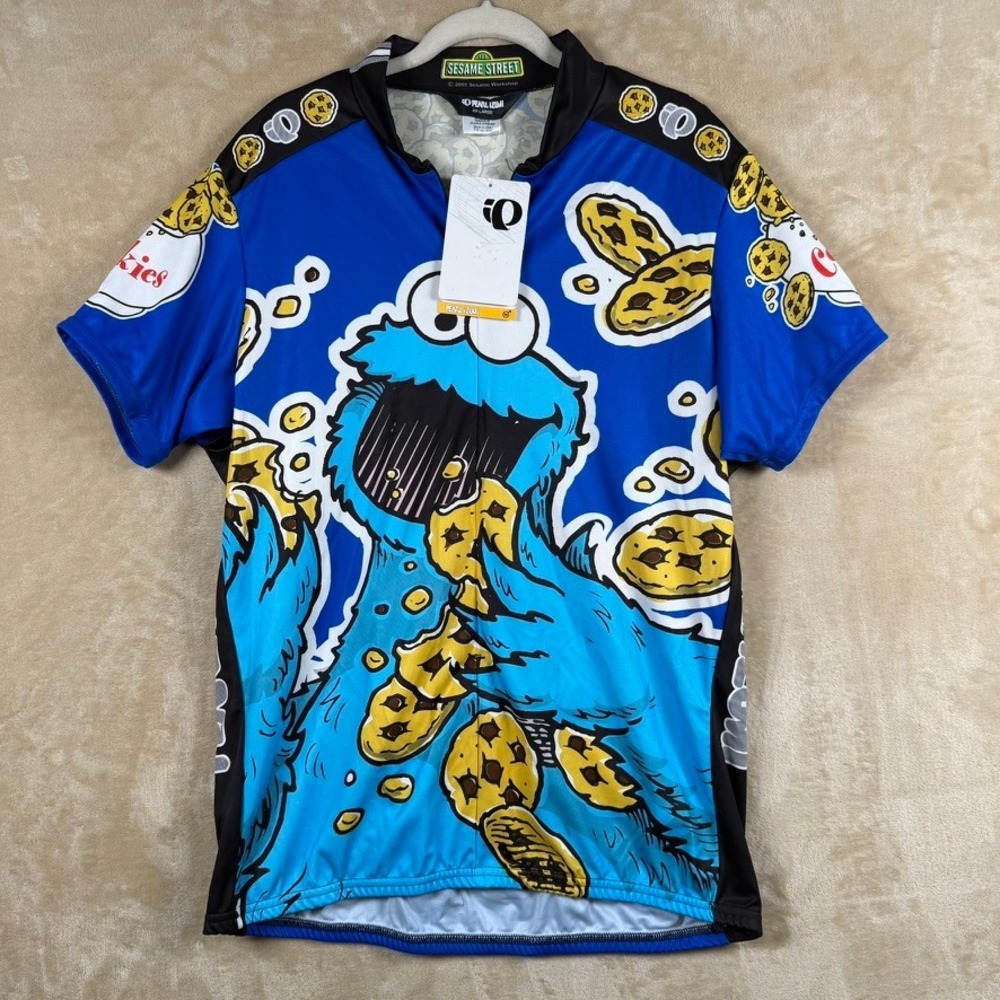 Pearl Izumi 2005 Vintage NWT Cookie Monster Sesame Street Cycling Jersey XXL